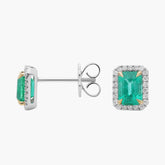 Colombian Emerald lab grown earrings